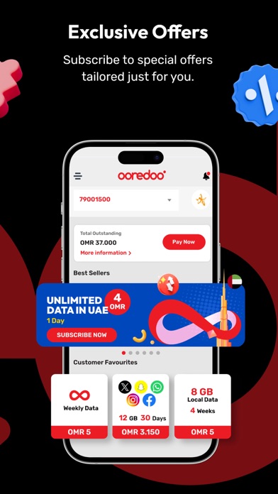 Ooredoo Oman iPhone screenshot 6 - Utilities app