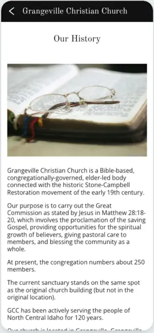 Grangeville Christian Church screenshot 2