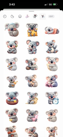 Napping Koala Stickers screenshot