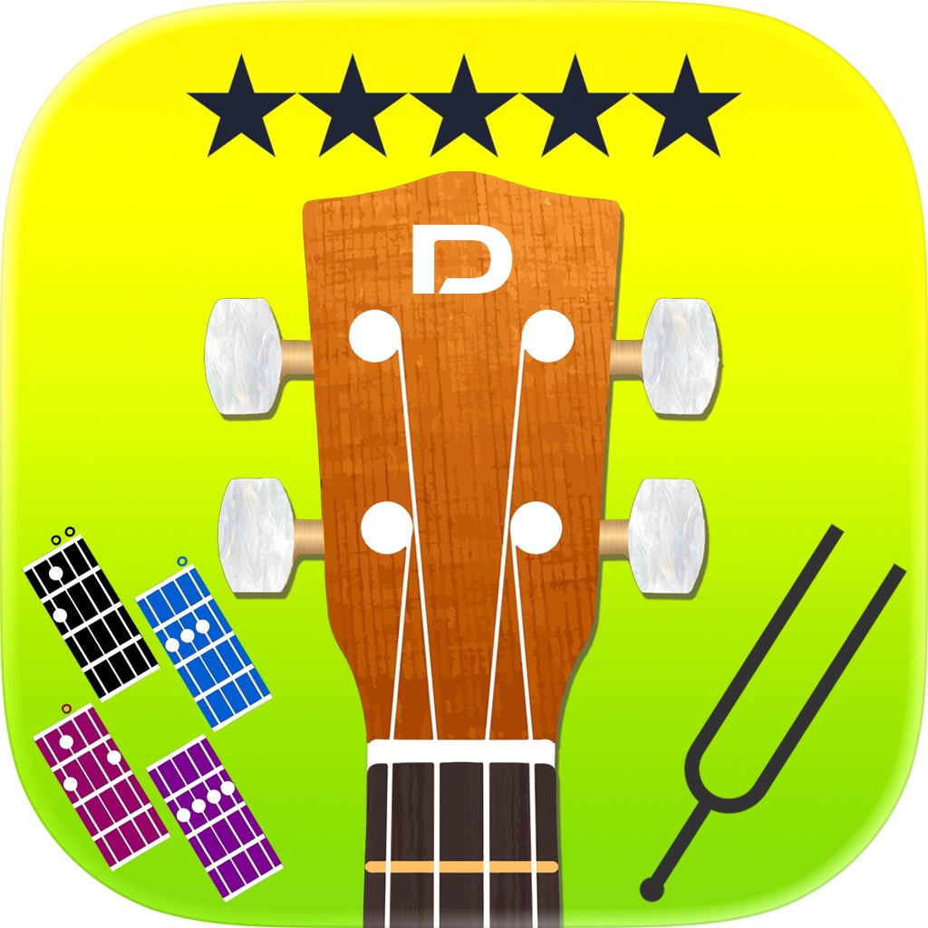 Apple App Store cover for Ukulele Tuner Pro and Chords