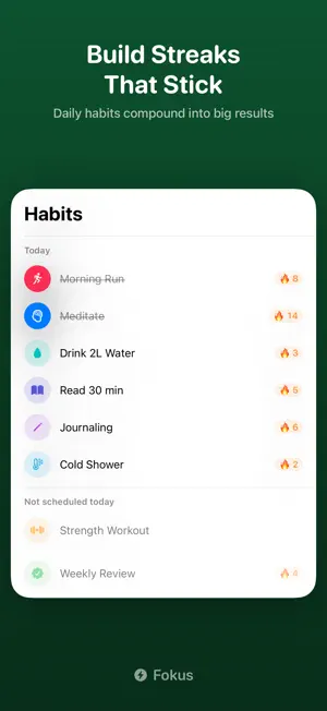 Fokus: Tasks & Habit Tracker screenshot 1