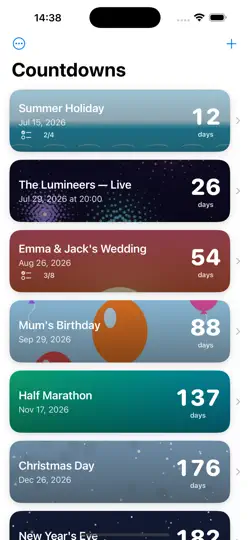 Screenshot von Countdown By JustZayn auf dem iPhone 2