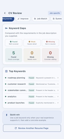CVCheck: Resume Review iPhone screenshot