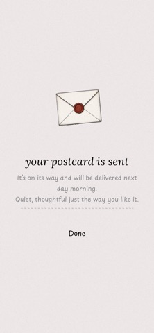 hey postcard: slow messaging screenshot