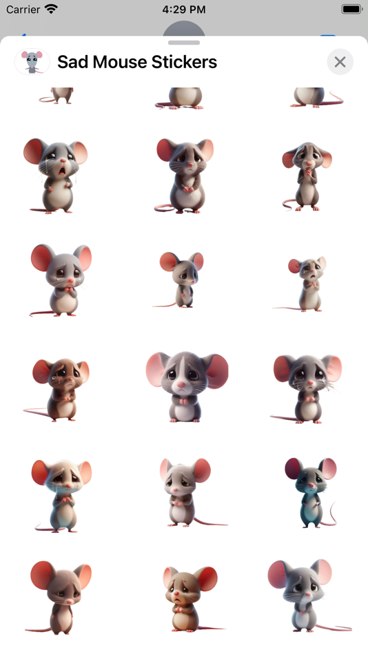 #2. Sad Mouse Stickers (iOS) Podle: Paul Scott