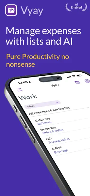 Vyay - AI Expense Tracker screenshot 1