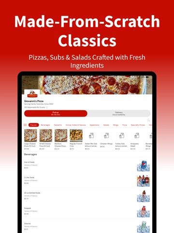 Giovanni's Pizza Scotia iPad screenshot