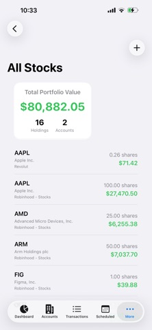 BirdMoney Mobile iPhone screenshot