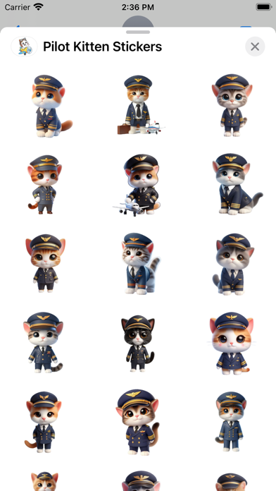 Screenshot #1 pour Pilot Kitten Stickers