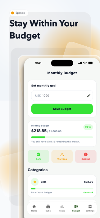 Spendo: Expense Tracker Screenshot 1 of 4