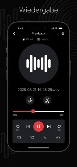 Screenshot von Audiorekorder: Bereinigung auf dem iPhone 4