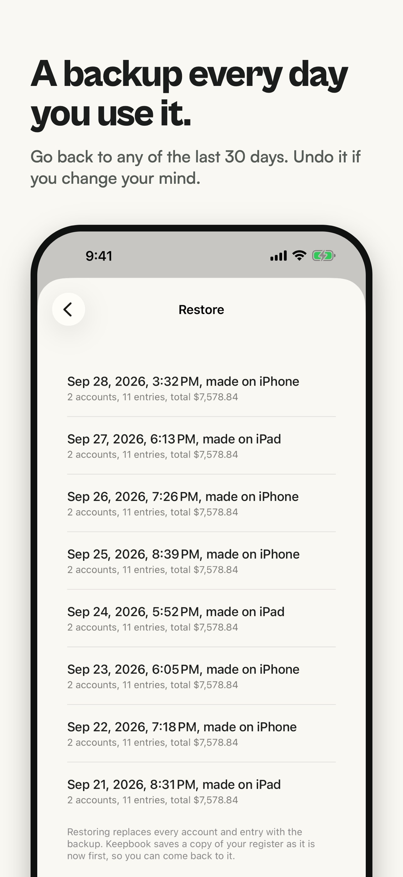 Screenshot 2 of Keepbook: Checkbook Register