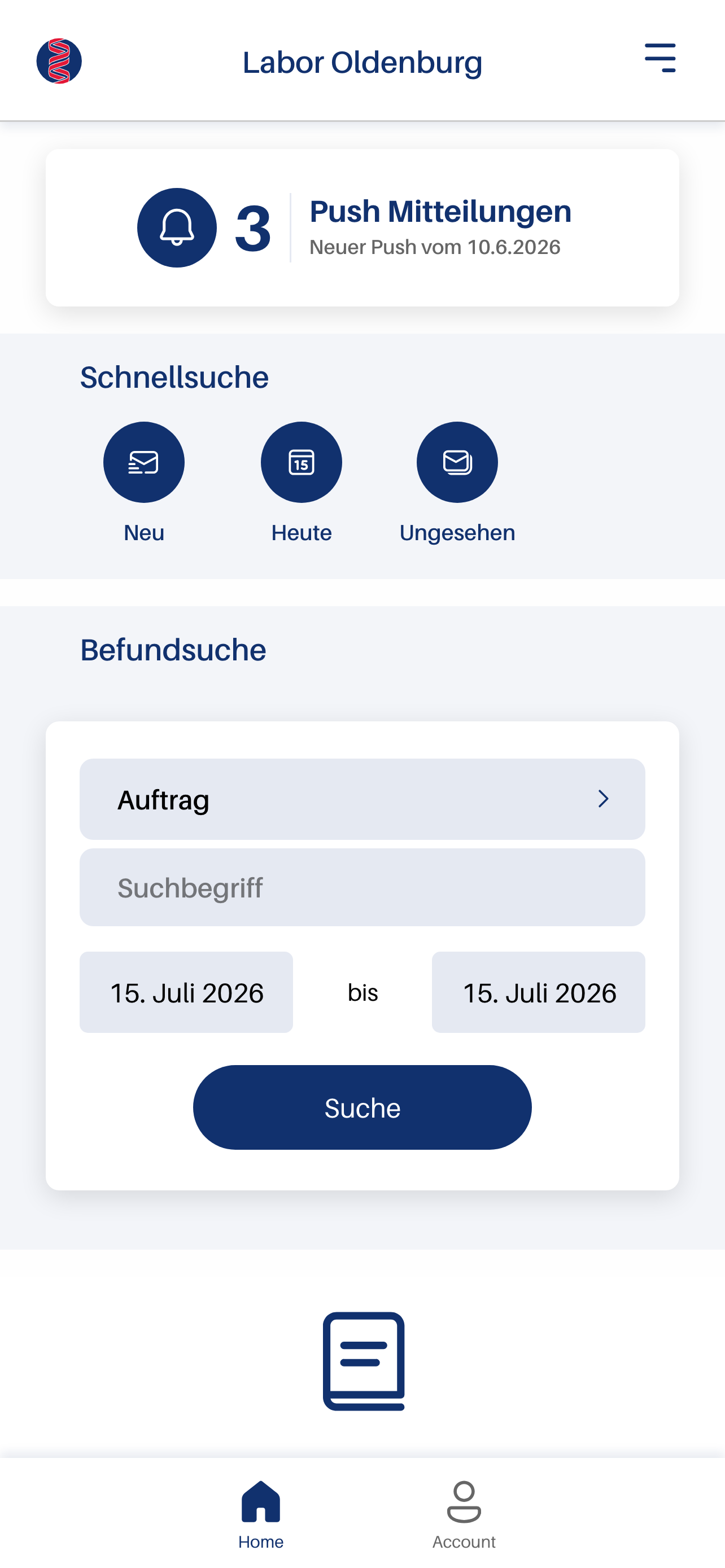 ML OL Befund App screenshot 2