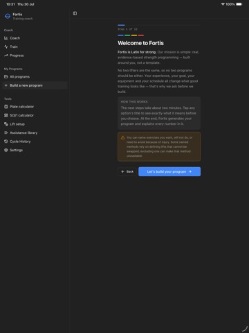 Fortis: Strength Coach iPad screenshot