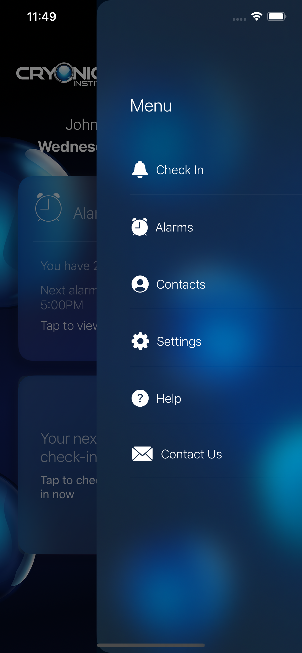 Cryonics Institute Check-In screenshot 4