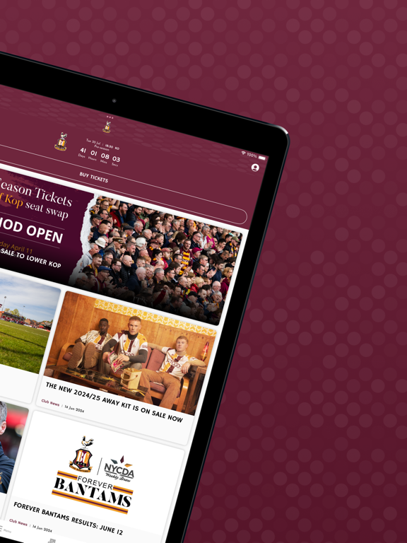 Bradford City AFC iPad screenshot 2 - Sports app