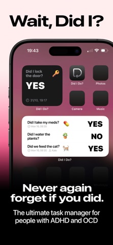 Did I Do? - ADHD & OCD Help iPhone screenshot 1