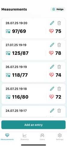 Blood Pressure Log - BPJournal iPhone screenshot