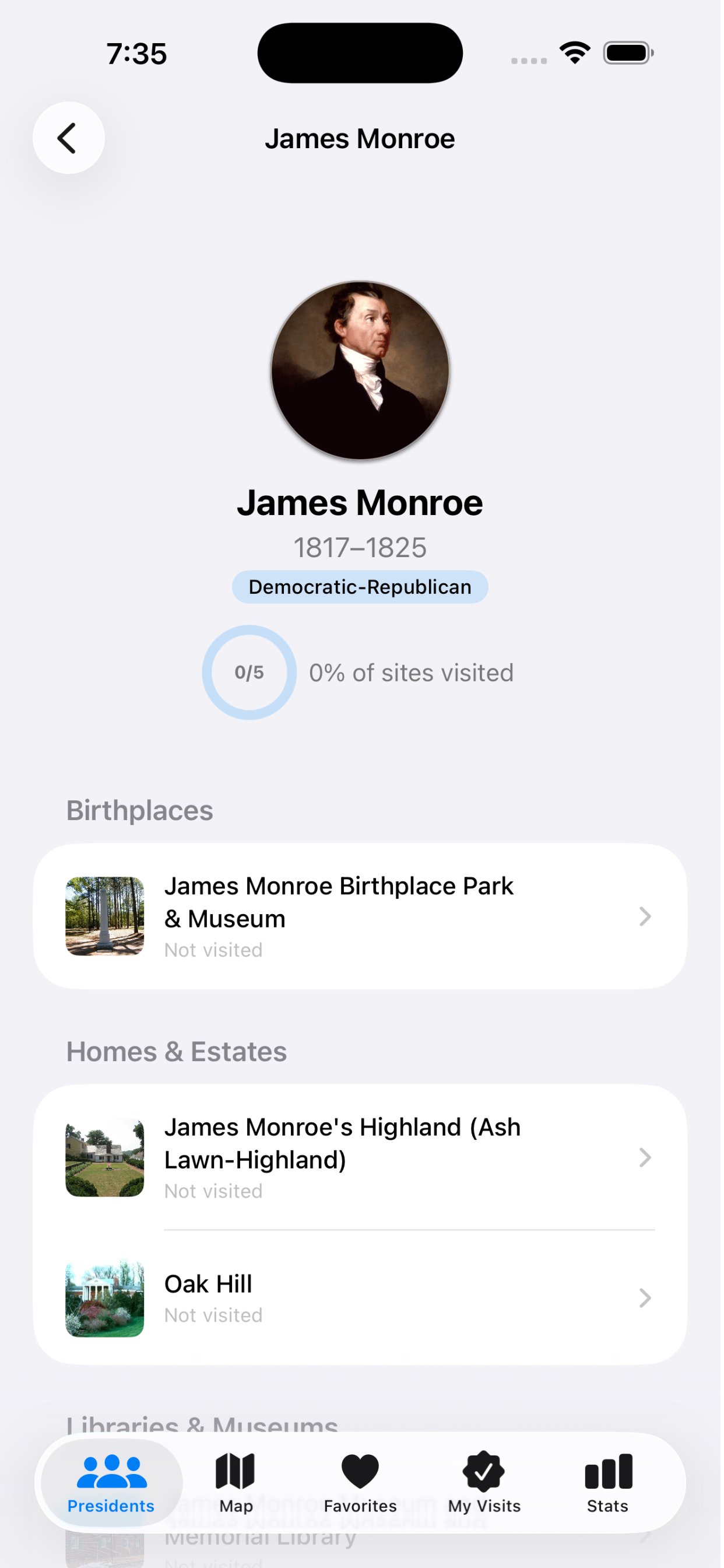 Presidential Sites