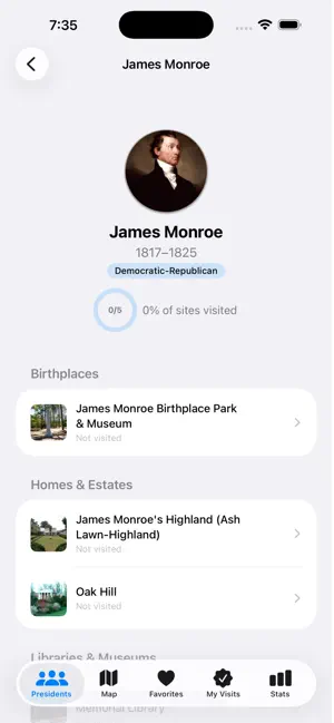 Presidential Sites screenshot 3