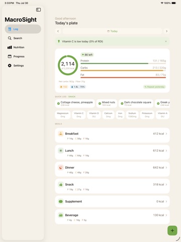 MacroSight iPad screenshot