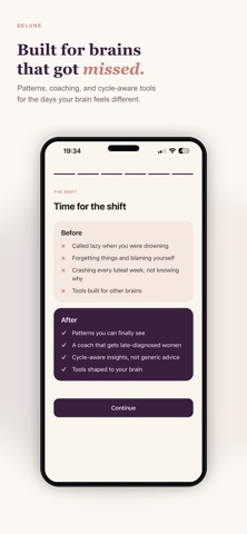 Selune: ADHD App for Women iPhone screenshot