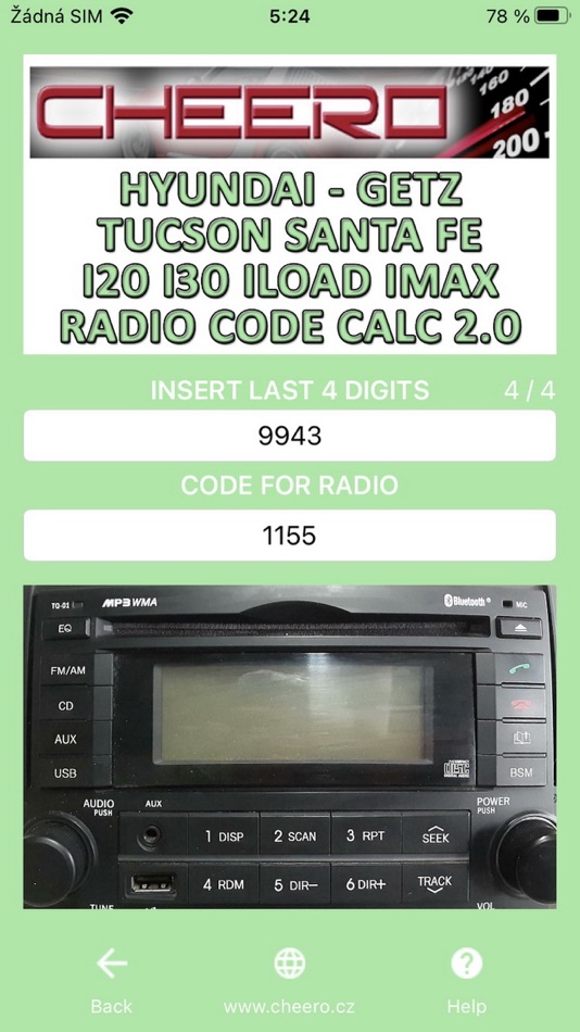 #3. RADIO CODE for HYUNDAI TUCSON (iOS) 由: Petr Svihovec