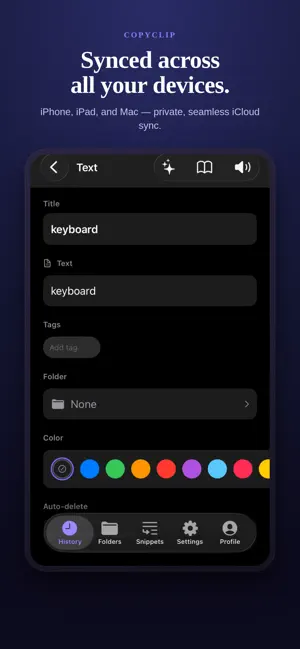 CopyClip: Save copied text screenshot 2
