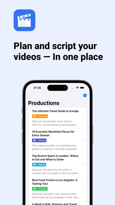 Video Production Planner Screenshot