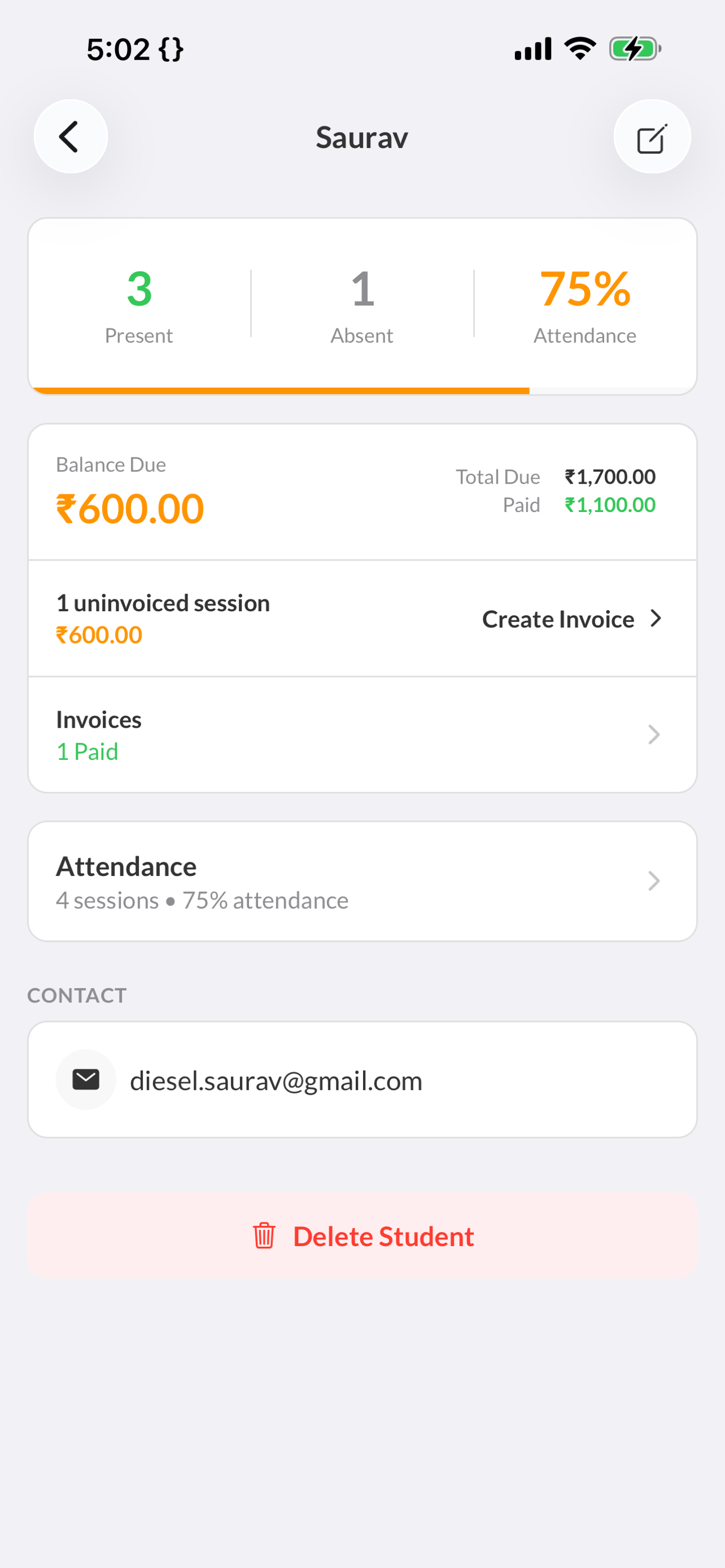 Present+ Attendance & Invoices