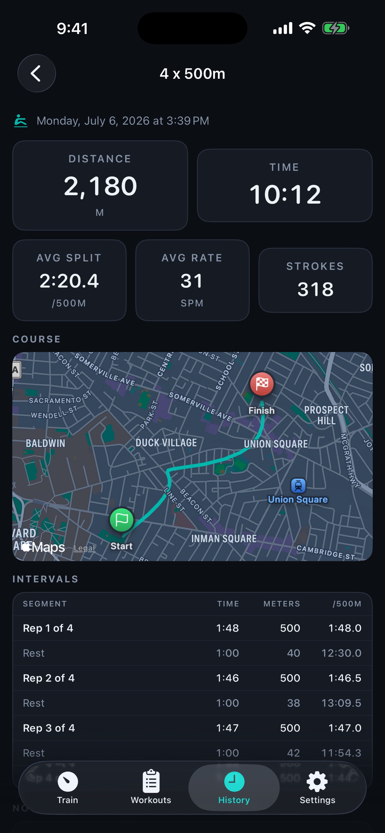 Screenshot 1 of RowCoach: Rowing Speed GPS