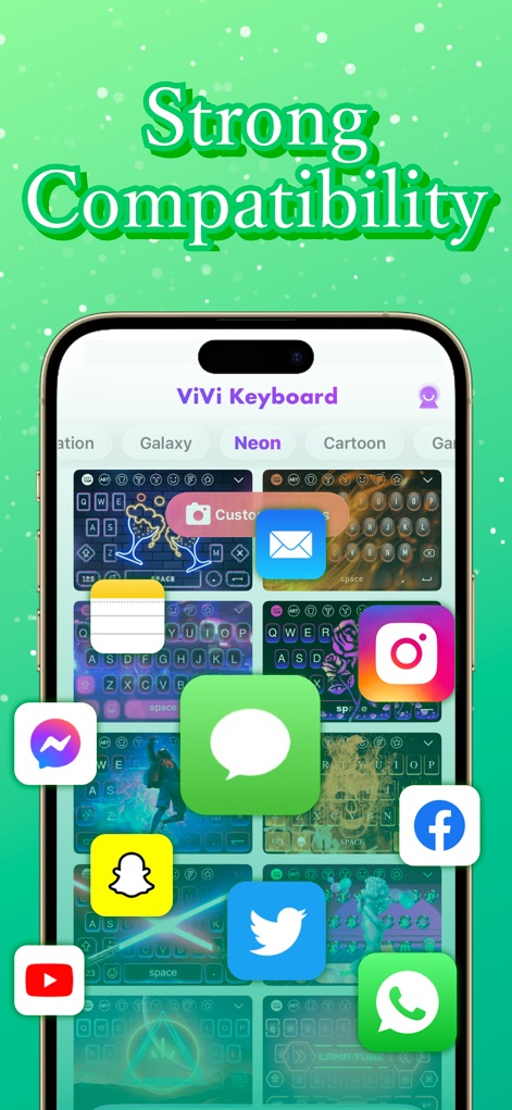 ViVi Keyboard: Theme & Chatbot - Cet outil s'intègre parfaitement avec toutes les applications sociales populaires, de TikTok à WhatsApp, offrant ainsi une expérience de clavier personnalisée et cohérente sur toutes les plateformes.