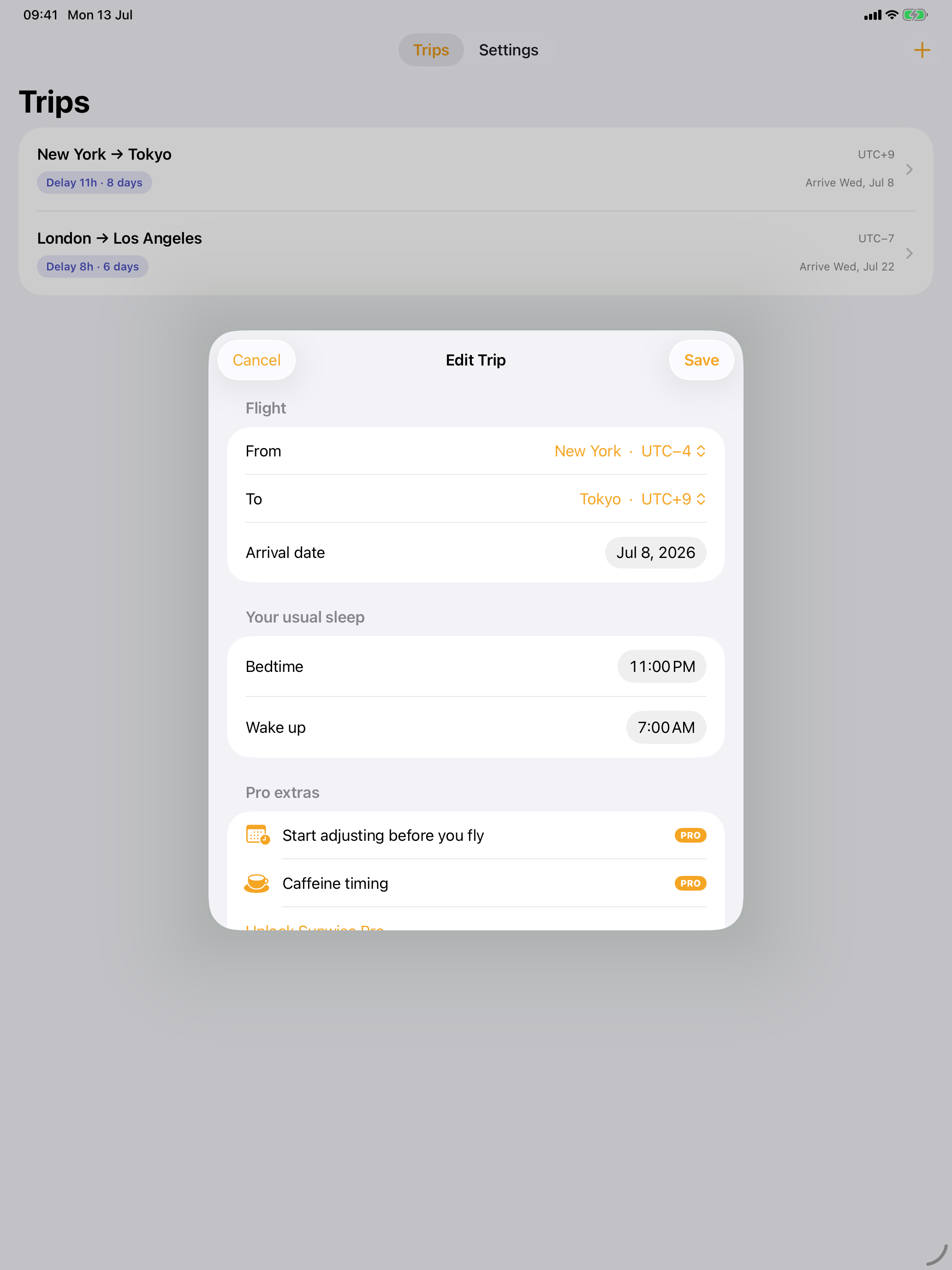 Sunwise – Jet Lag Planner screenshot 8