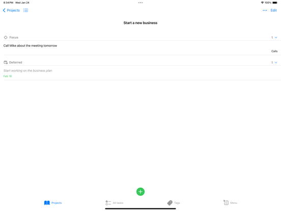 Next Idea iPad screenshot 2 - Productivity app
