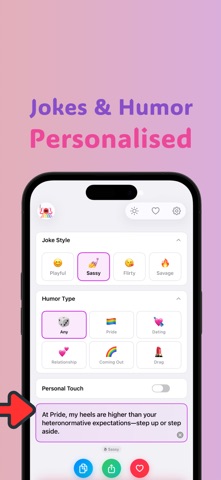 GayLOL: Gay Jokes AI iPhone screenshot