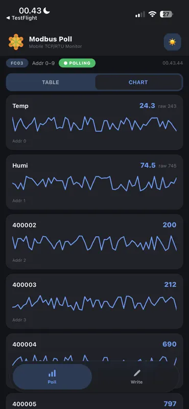 Modbus Poll Mobile screenshot 4 of 5