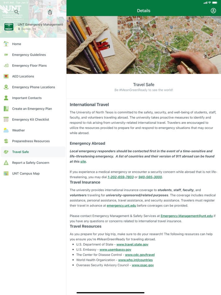 #3. Mean Green Ready App (iOS) Podle: UNT