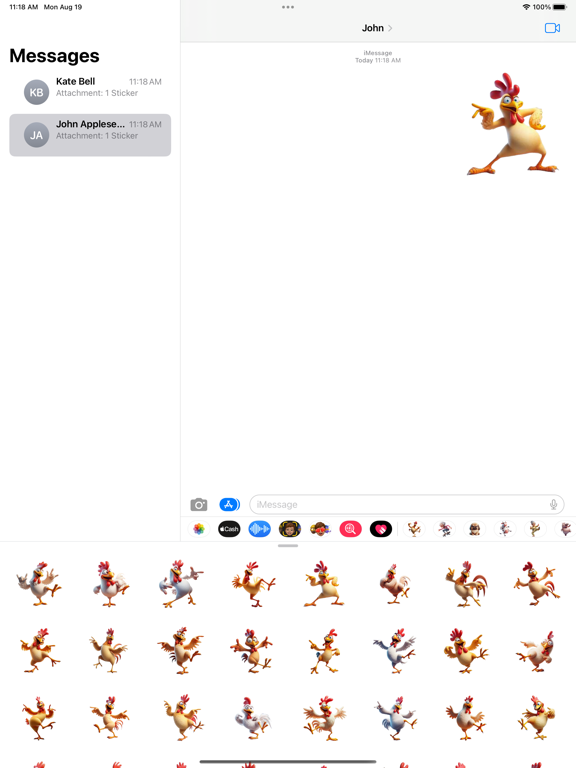 Screenshot #4 pour Dancing Chicken Stickers