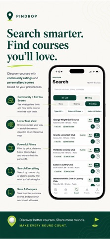 Pindrop Golf List iPhone screenshot