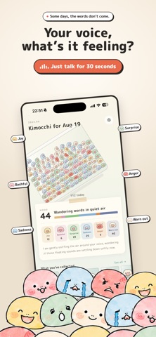 Kimocchi - Voice Mood Tracker iPhone screenshot