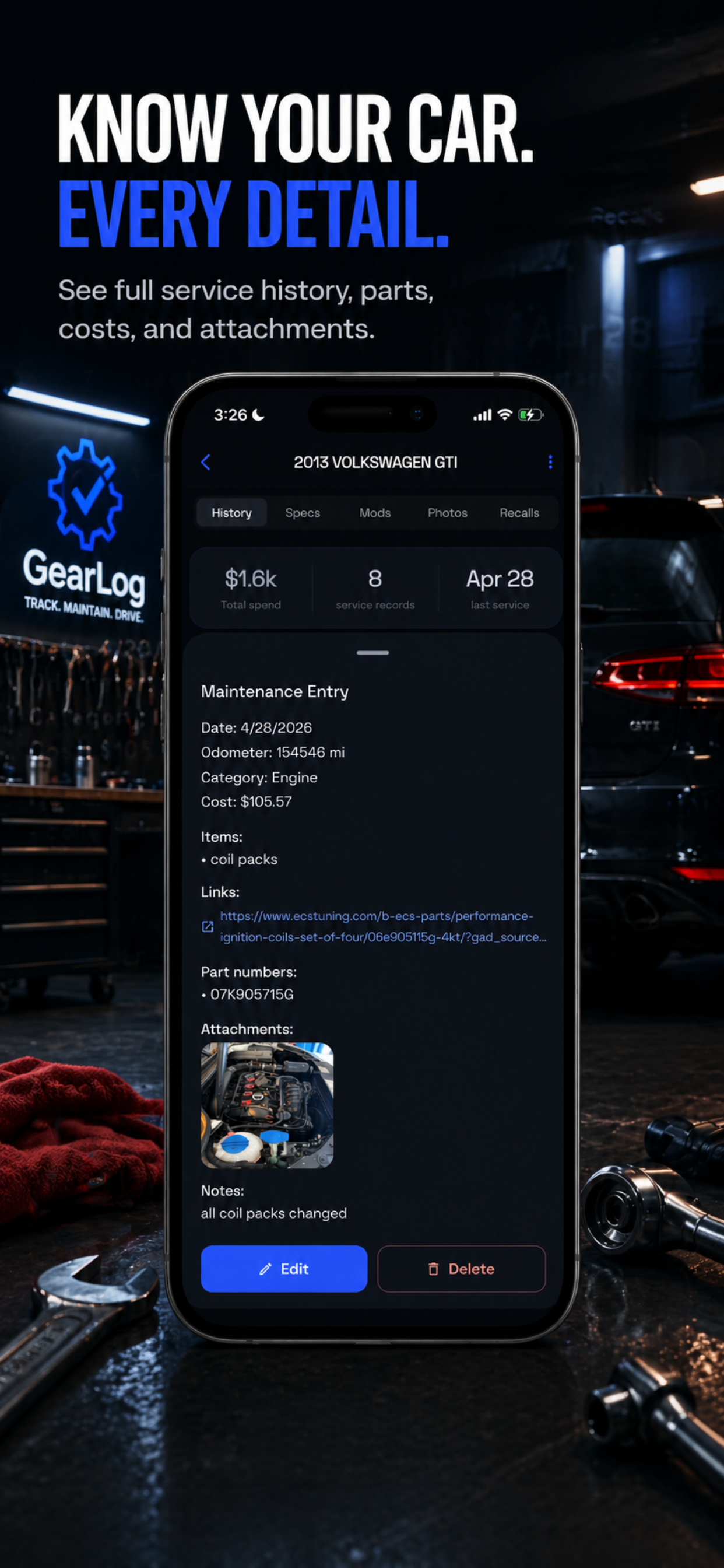 Gearlog Tracker screenshot 3
