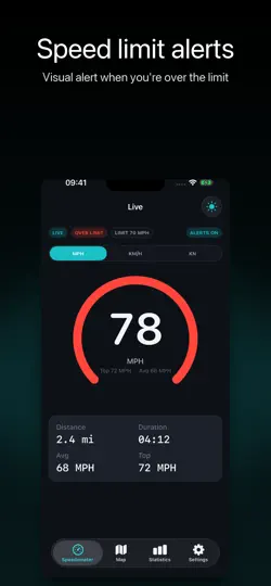 Скриншот Speedometer: GPS Tracker App на iPhone 5