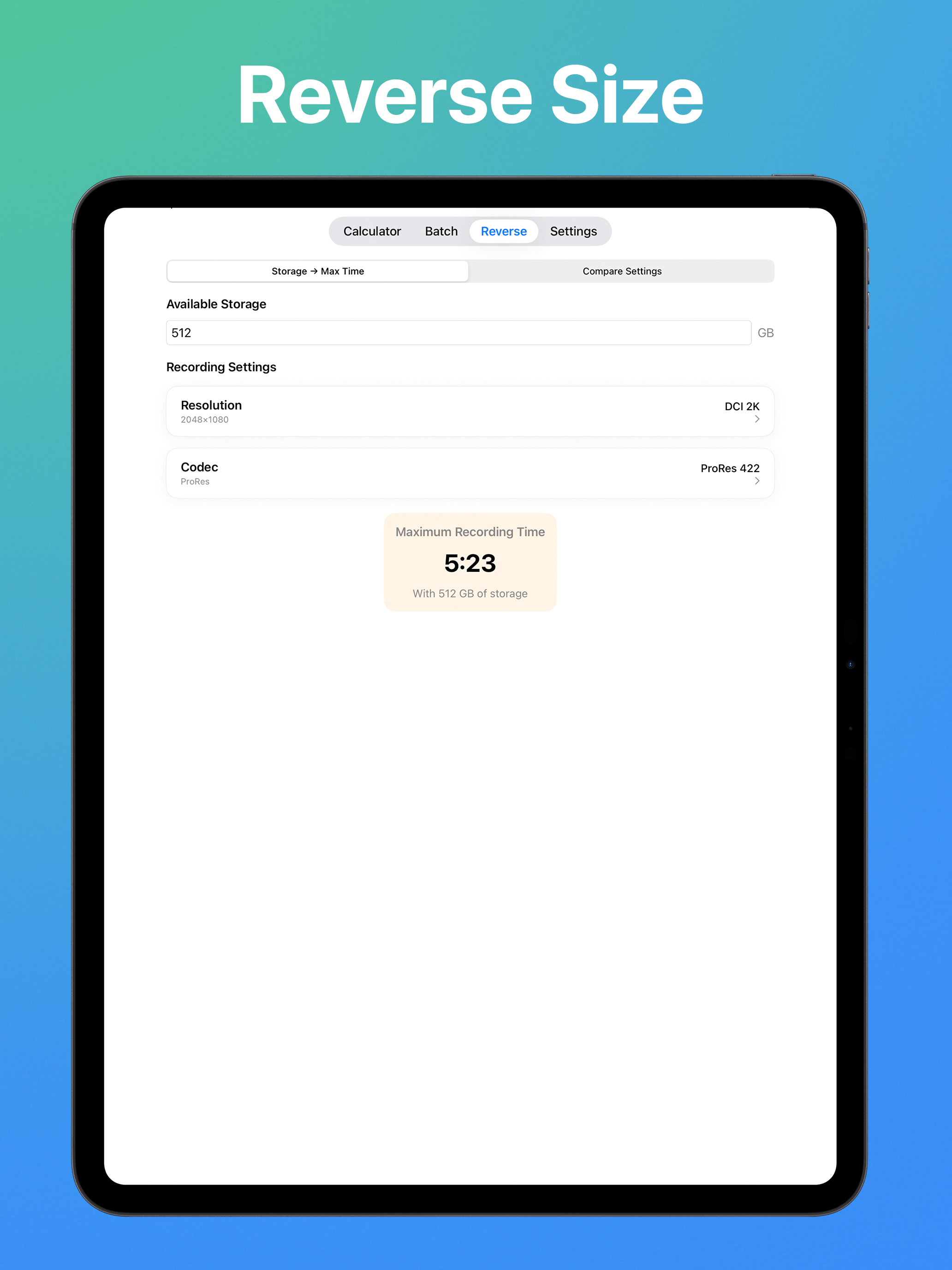 Video Size Calculator Pro
