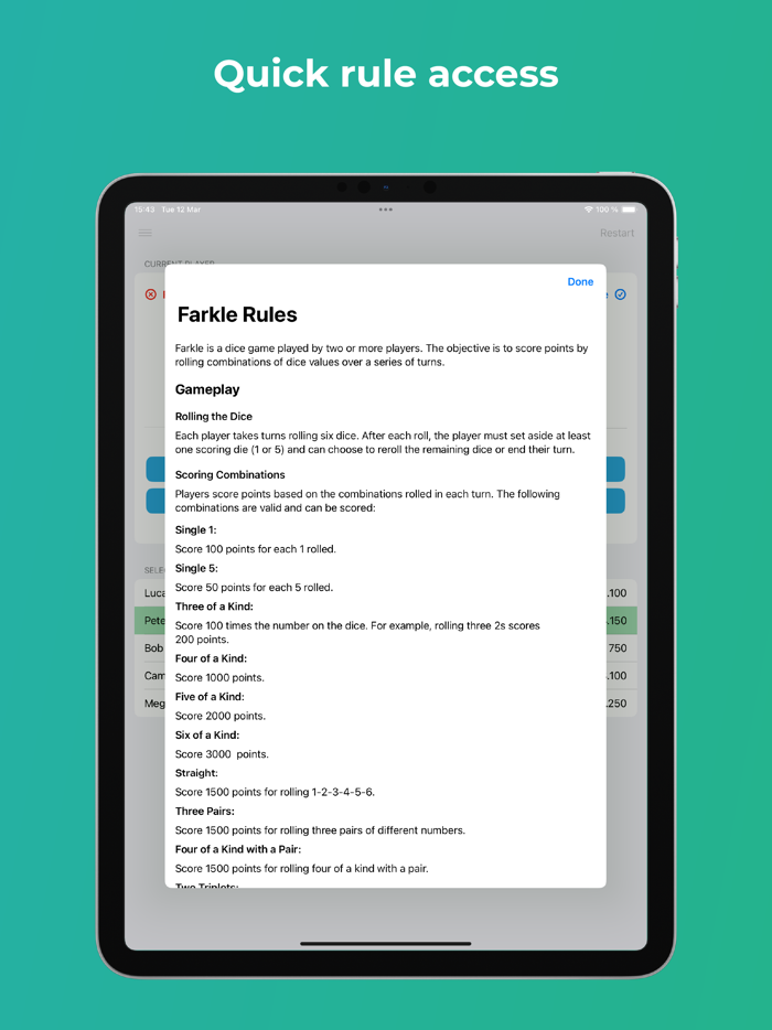 Farkle Scores - 10000