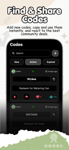 Grow A Garden : Codes & Stocks screenshot