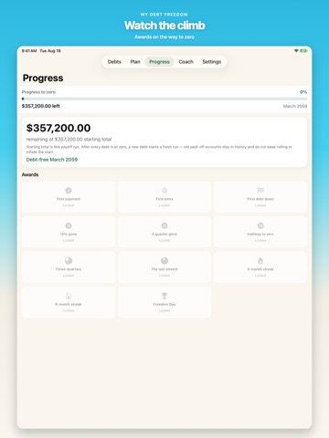 My Debt Freedom iPad screenshot