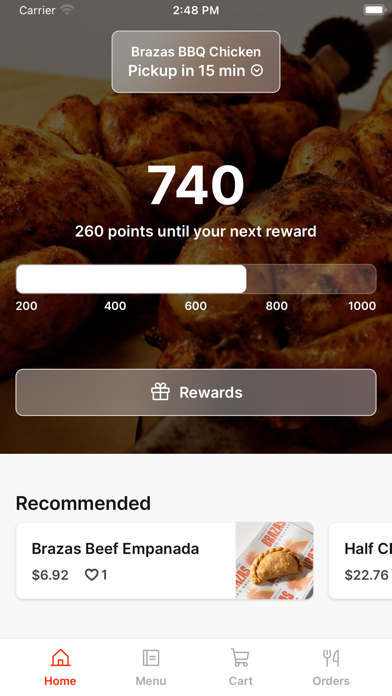 Brazas BBQ Chicken iPhone screenshot 1 - Food & Drink app