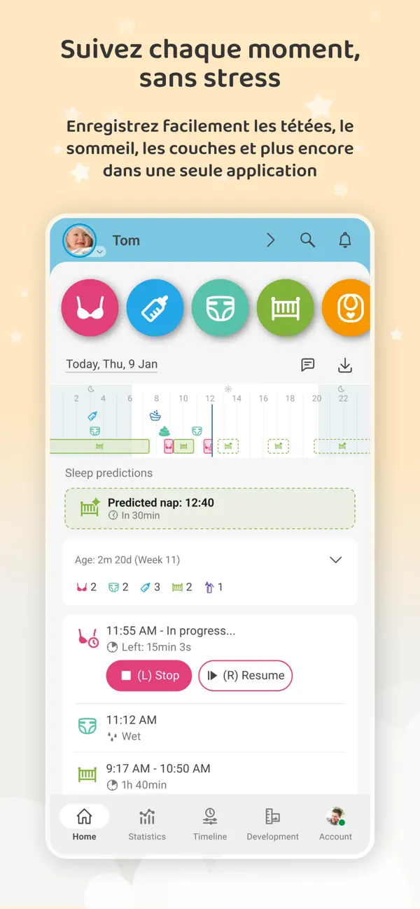 Screenshot #2 pour Baby Daybook - Suivi de Bébé