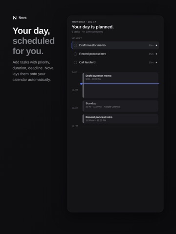 Nova: AI Planner iPad screenshot
