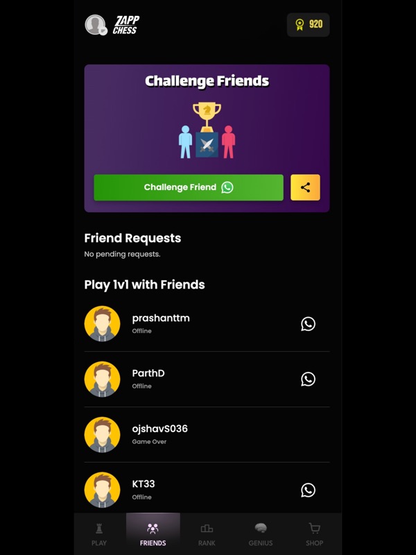Zapp Chess : Quick Online Game screenshot 11
